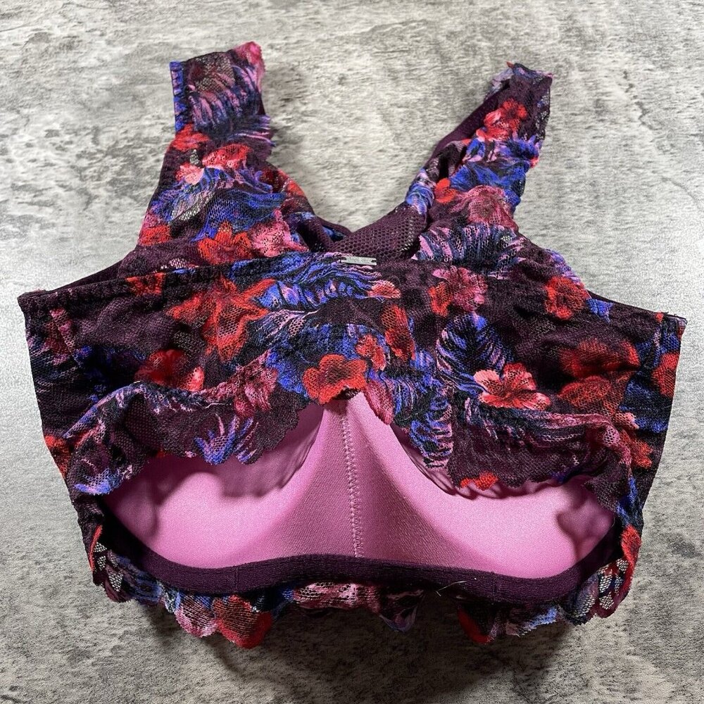 Pink By Victoria’s Secret Floral Lace Women’s Bralette Size M-DD Push Up - Picture 2 of 7